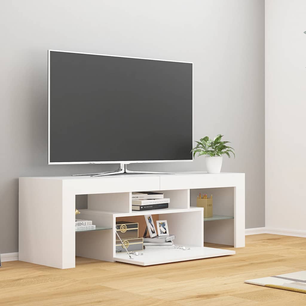 Έπιπλο Τηλεόρασης με LED Λευκό 120x30x40 εκ. - Pakobazaar
