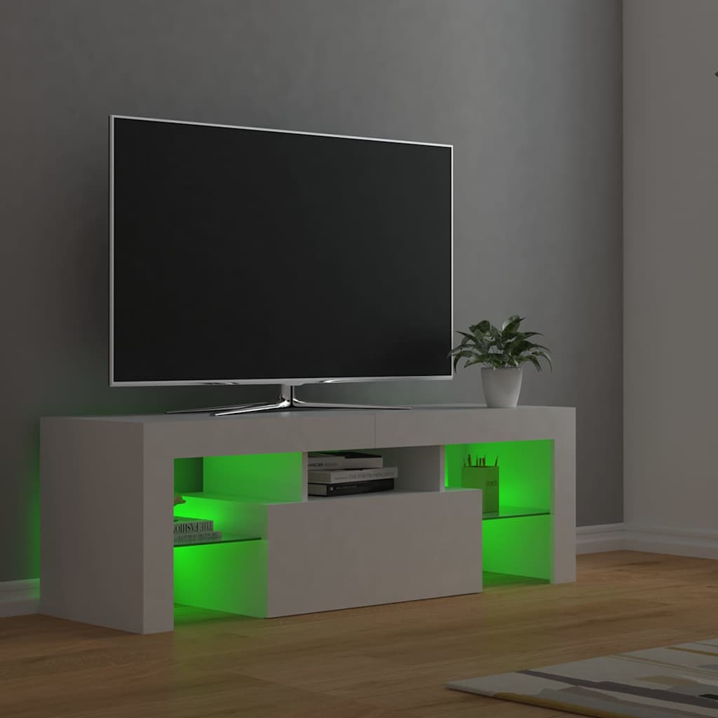 Έπιπλο Τηλεόρασης με LED Λευκό 120x30x40 εκ. - Pakobazaar