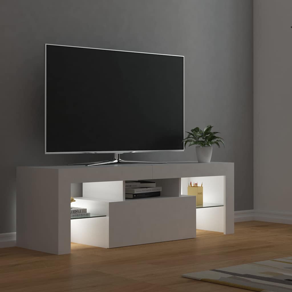 Έπιπλο Τηλεόρασης με LED Λευκό 120x30x40 εκ. - Pakobazaar