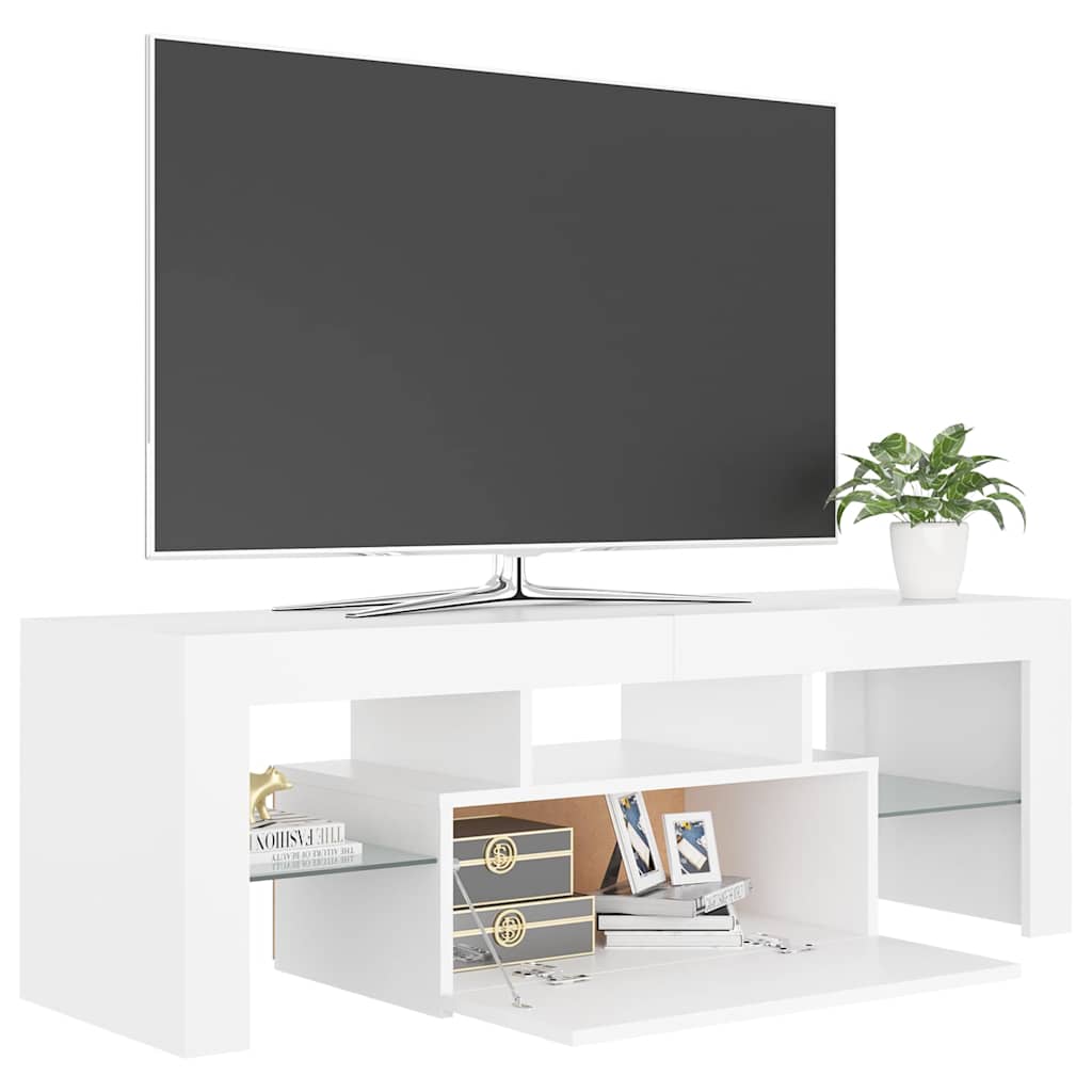 Έπιπλο Τηλεόρασης με LED Λευκό 120x30x40 εκ. - Pakobazaar