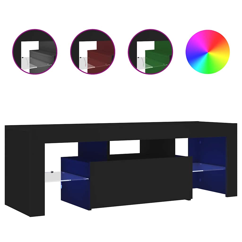 Έπιπλο Τηλεόρασης με LED Μαύρο 120x35x40 εκ. - Pakobazaar