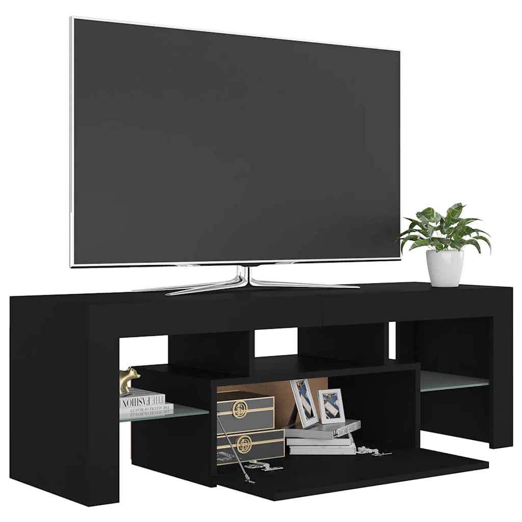 Έπιπλο Τηλεόρασης με LED Μαύρο 120x35x40 εκ. - Pakobazaar
