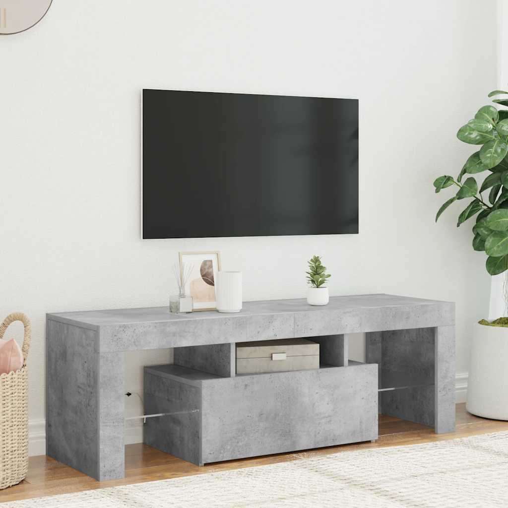 Έπιπλο Τηλεόρασης με LED Γκρι Σκυροδέματος 120 x 35 x 40 εκ. - Pakobazaar