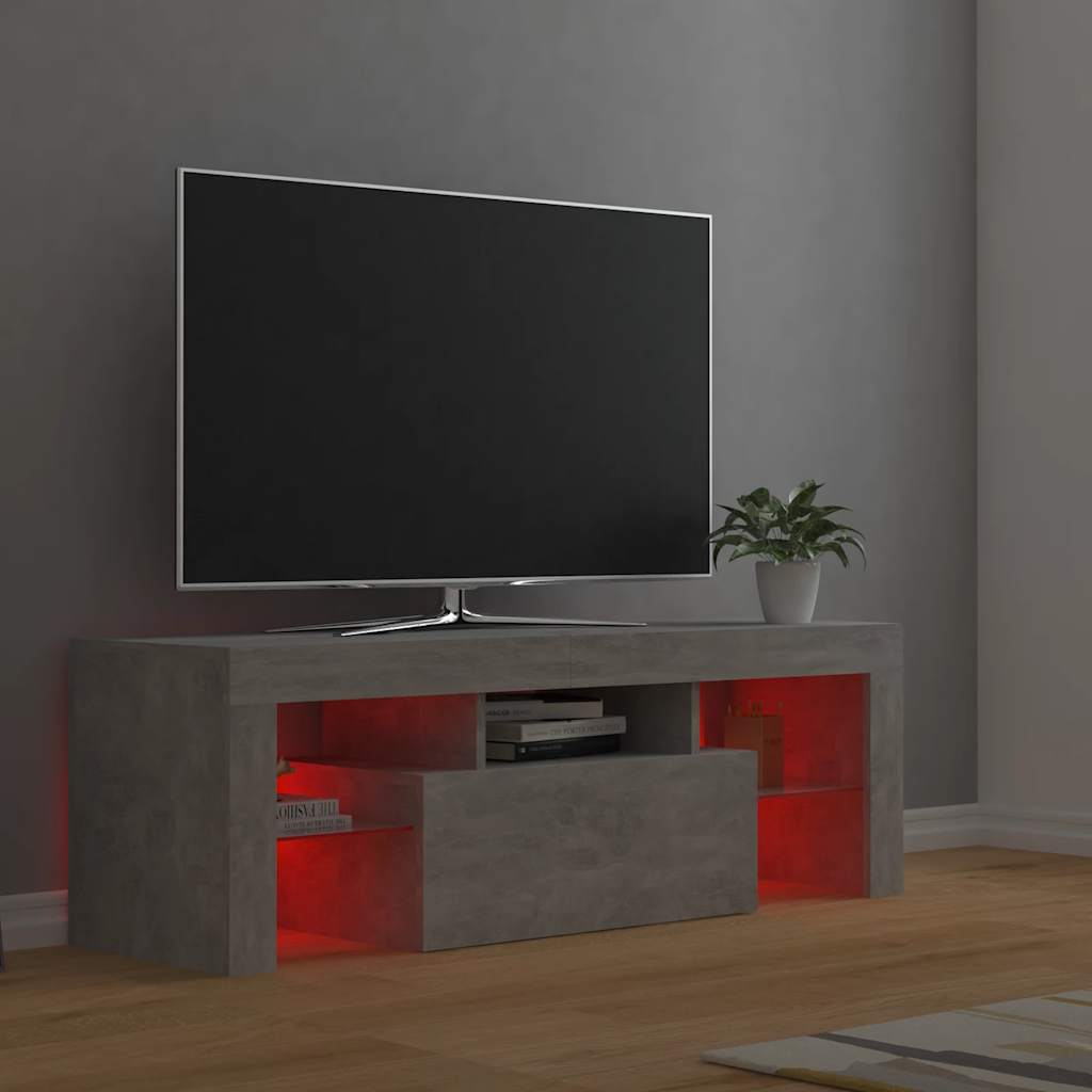 Έπιπλο Τηλεόρασης με LED Γκρι Σκυροδέματος 120 x 35 x 40 εκ. - Pakobazaar