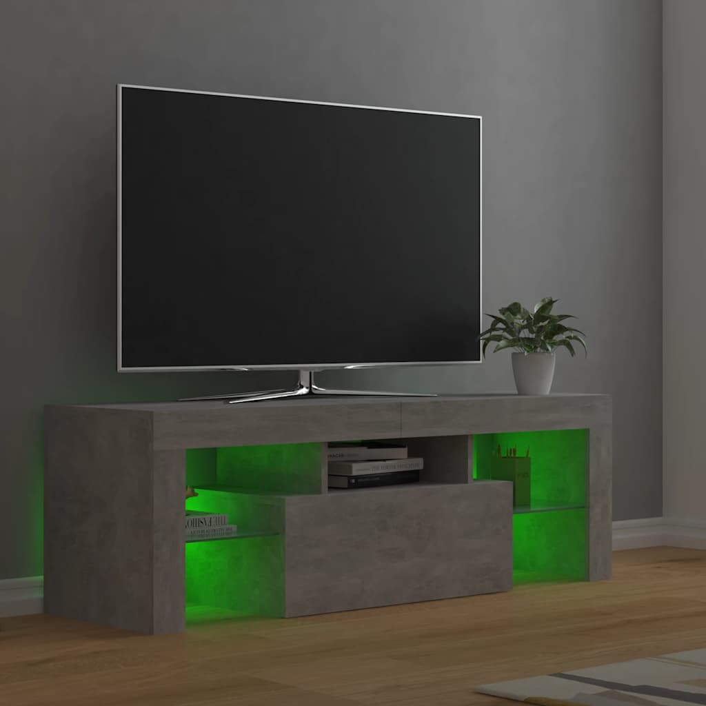 Έπιπλο Τηλεόρασης με LED Γκρι Σκυροδέματος 120 x 35 x 40 εκ. - Pakobazaar