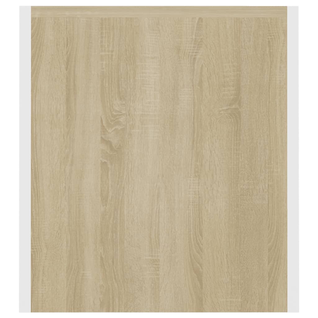 Έπιπλο Τηλεόρασης με LED Λευκό/Sonoma Δρυς 120x35x40 εκ.