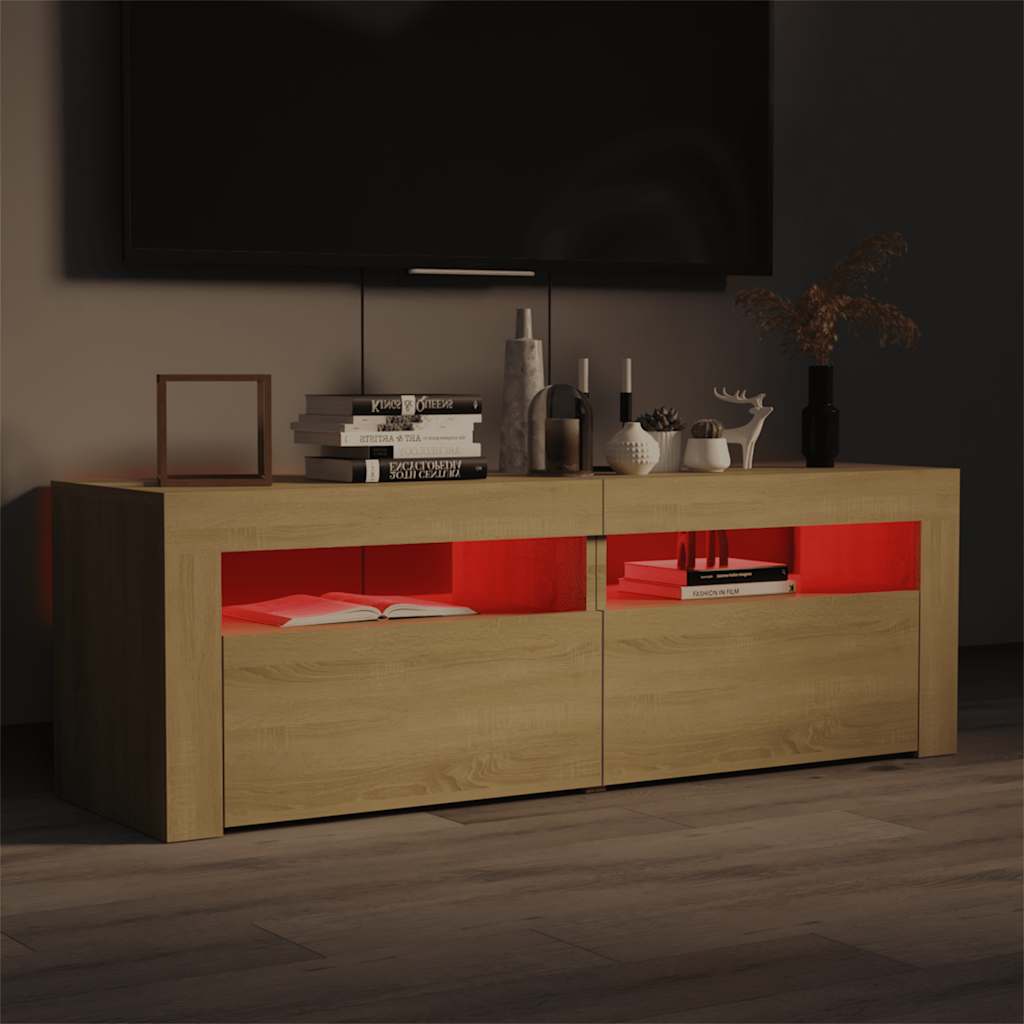 Έπιπλο Τηλεόρασης με LED Sonoma Δρυς 120x35x40 εκ. - Pakobazaar