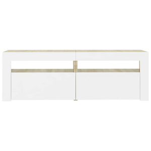Έπιπλο Τηλεόρασης με LED Λευκό & Sonoma Δρυς 120 x 35 x 40 εκ.