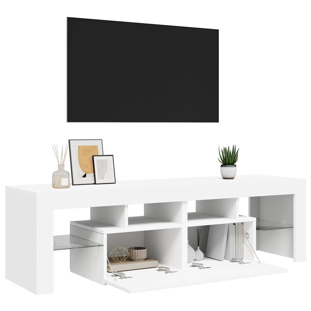 Έπιπλο Τηλεόρασης με LED Λευκό 140 x 36,5 x 40 εκ. - Pakobazaar