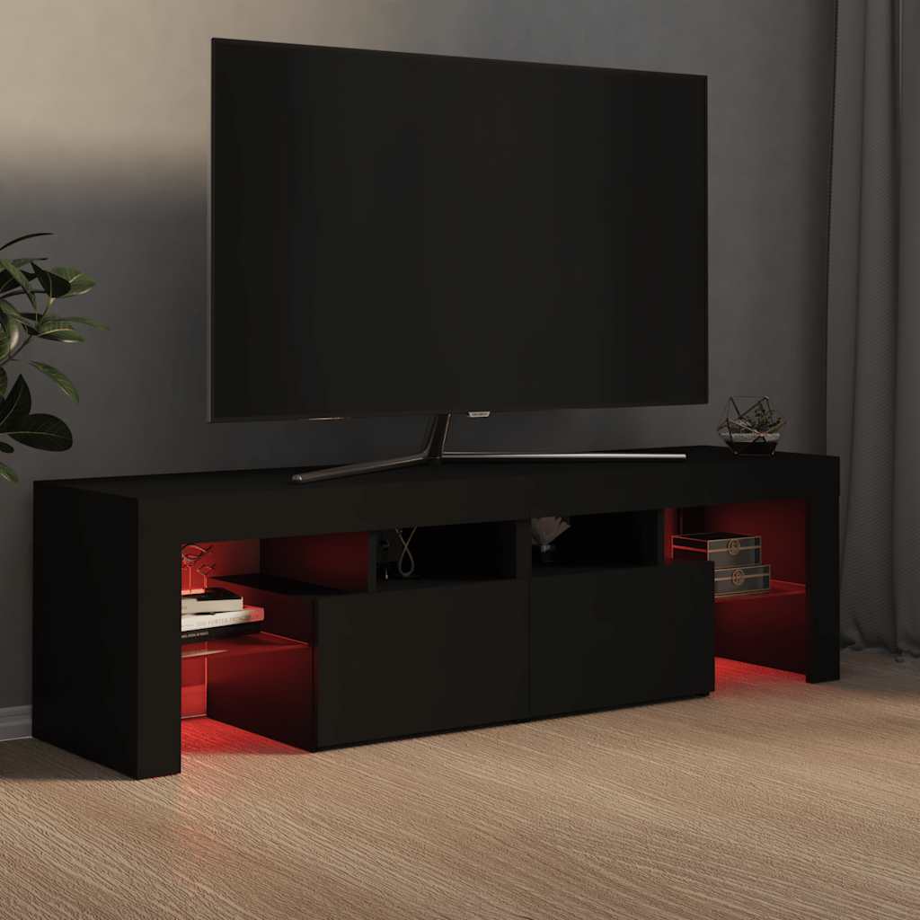 Έπιπλο Τηλεόρασης με LED Μαύρο 140 x 36,5 x 40 εκ.