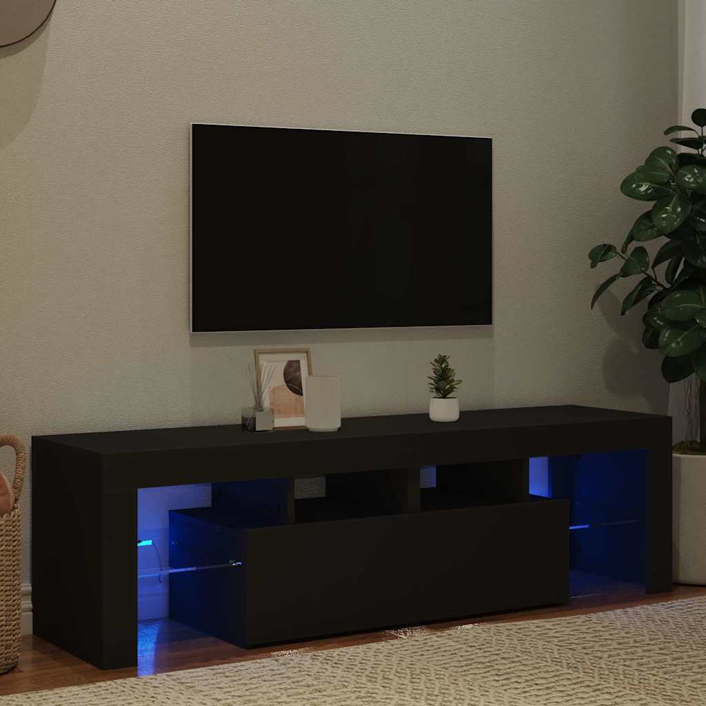 Έπιπλο Τηλεόρασης με LED Μαύρο 140 x 36,5 x 40 εκ.