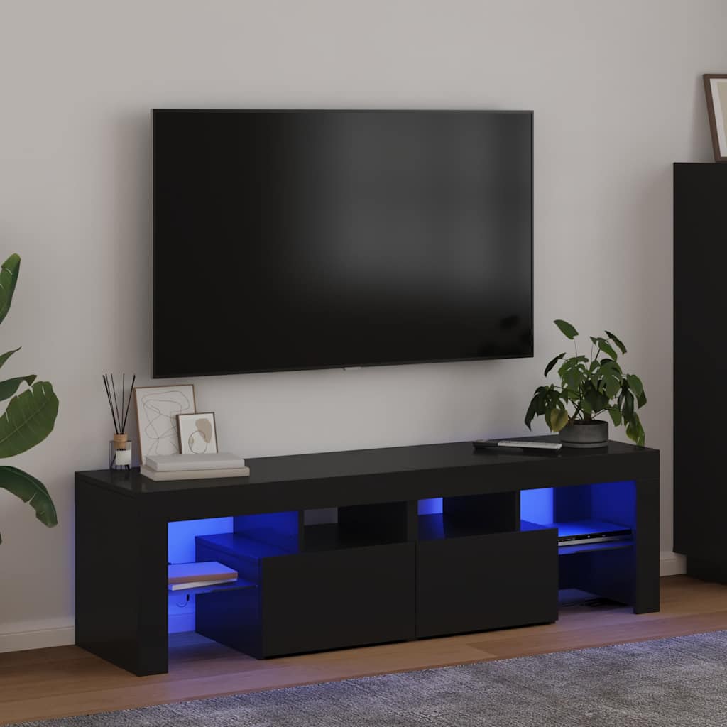 Έπιπλο Τηλεόρασης με LED Μαύρο 140 x 36,5 x 40 εκ.