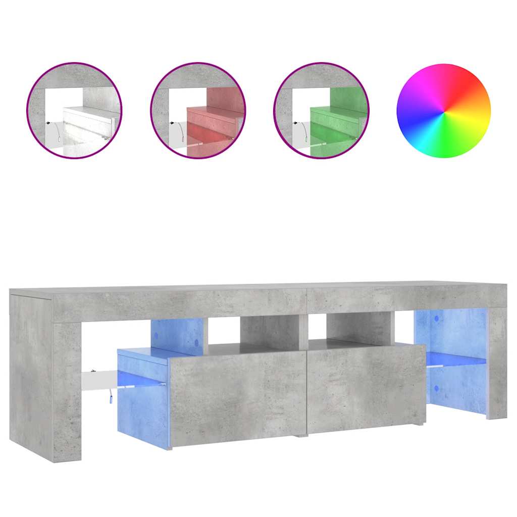 Έπιπλο Τηλεόρασης με LED Γκρι Σκυρ. 140 x 36,5 x 40 εκ. - Pakobazaar