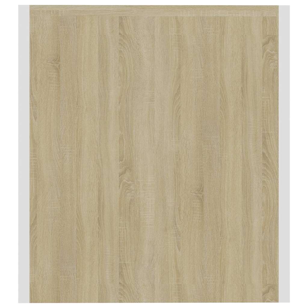Έπιπλο Τηλεόρασης με LED Λευκό/Sonoma Δρυς 140 x 36,5 x 40 εκ.