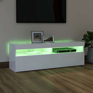 Έπιπλο Τηλεόρασης με LED Καφέ Λευκό 120x30x50 εκ. - Pakobazaar
