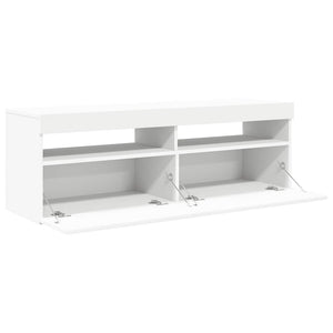Έπιπλο Τηλεόρασης με LED Καφέ Λευκό 120x30x50 εκ. - Pakobazaar