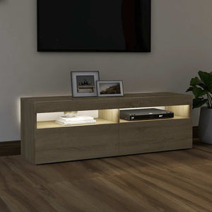 Έπιπλο Τηλεόρασης με LED Sonoma Δρυς 120x35x40 εκ. - Pakobazaar