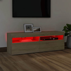 Έπιπλο Τηλεόρασης με LED Sonoma Δρυς 120x35x40 εκ. - Pakobazaar