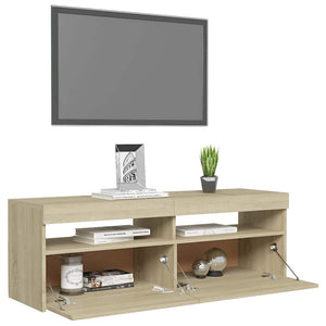 Έπιπλο Τηλεόρασης με LED Sonoma Δρυς 120x35x40 εκ. - Pakobazaar