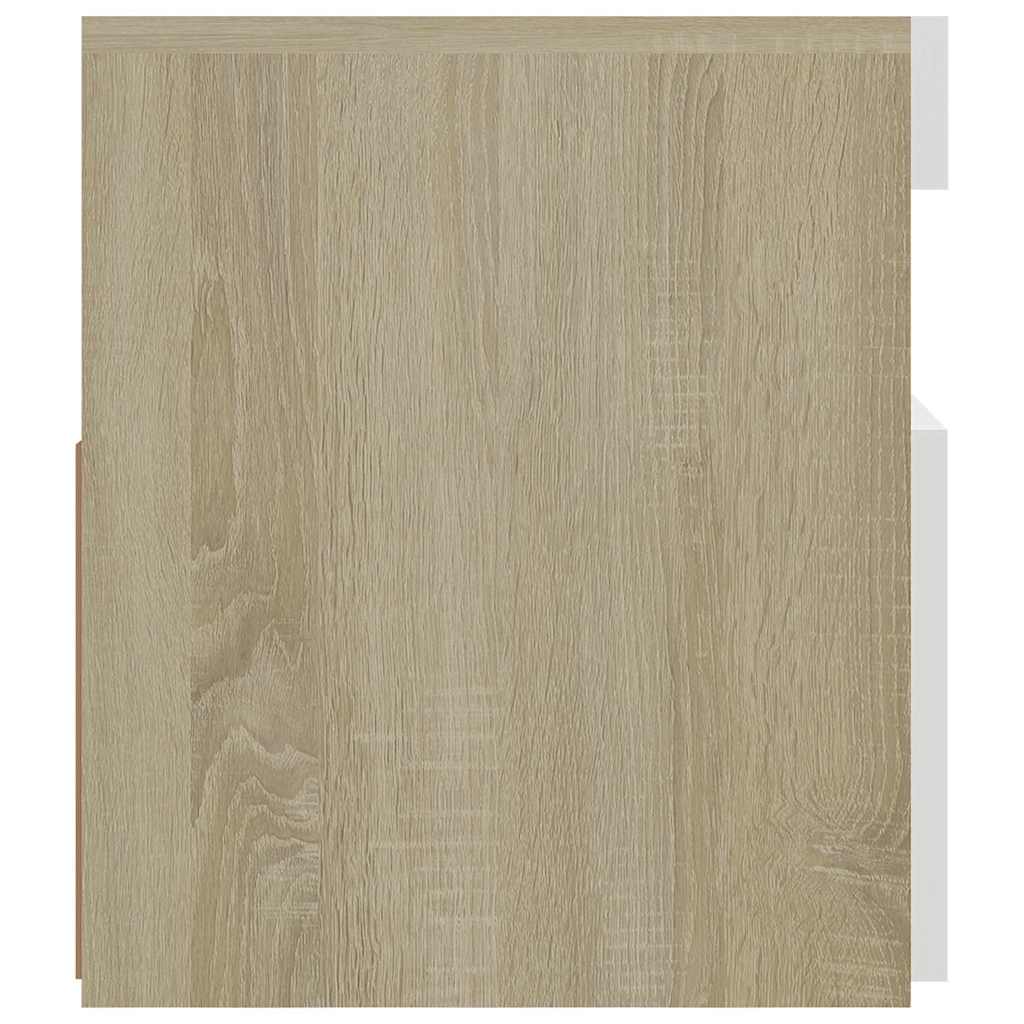 Έπιπλο Τηλεόρασης με LED Λευκό & Sonoma Δρυς 120 x 35 x 40 εκ. - Pakobazaar