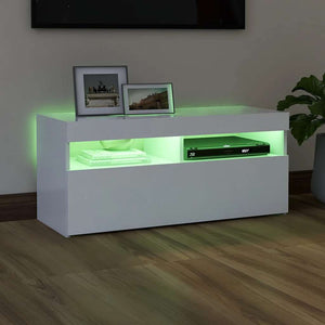 Έπιπλο Τηλεόρασης με LED Λευκό 90 x 35 x 40 εκ. - Pakobazaar