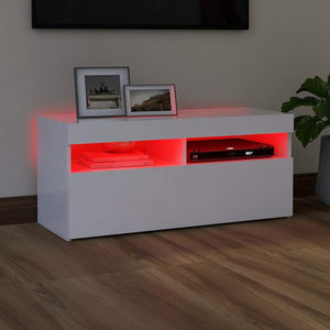 Έπιπλο Τηλεόρασης με LED Λευκό 90 x 35 x 40 εκ. - Pakobazaar