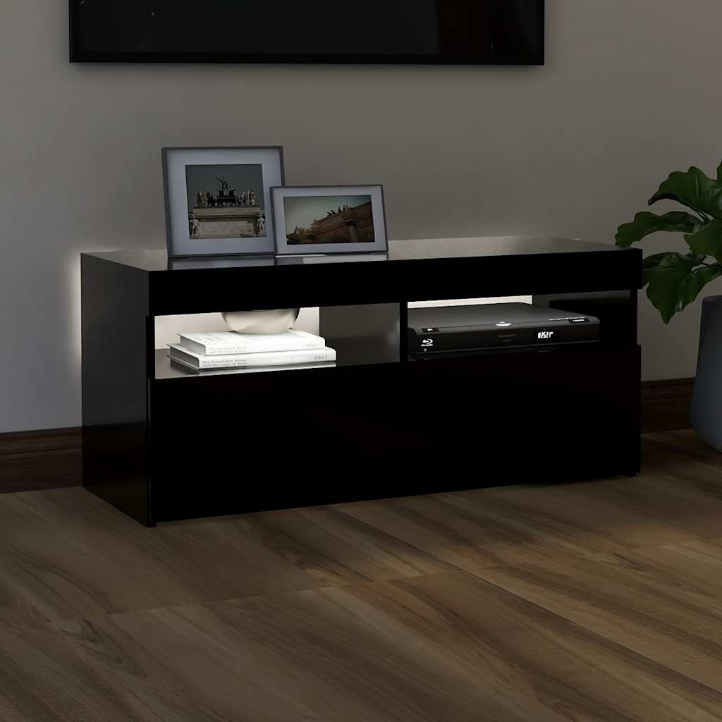Έπιπλο Τηλεόρασης με LED Μαύρο 90 x 35 x 40 εκ. - Pakobazaar
