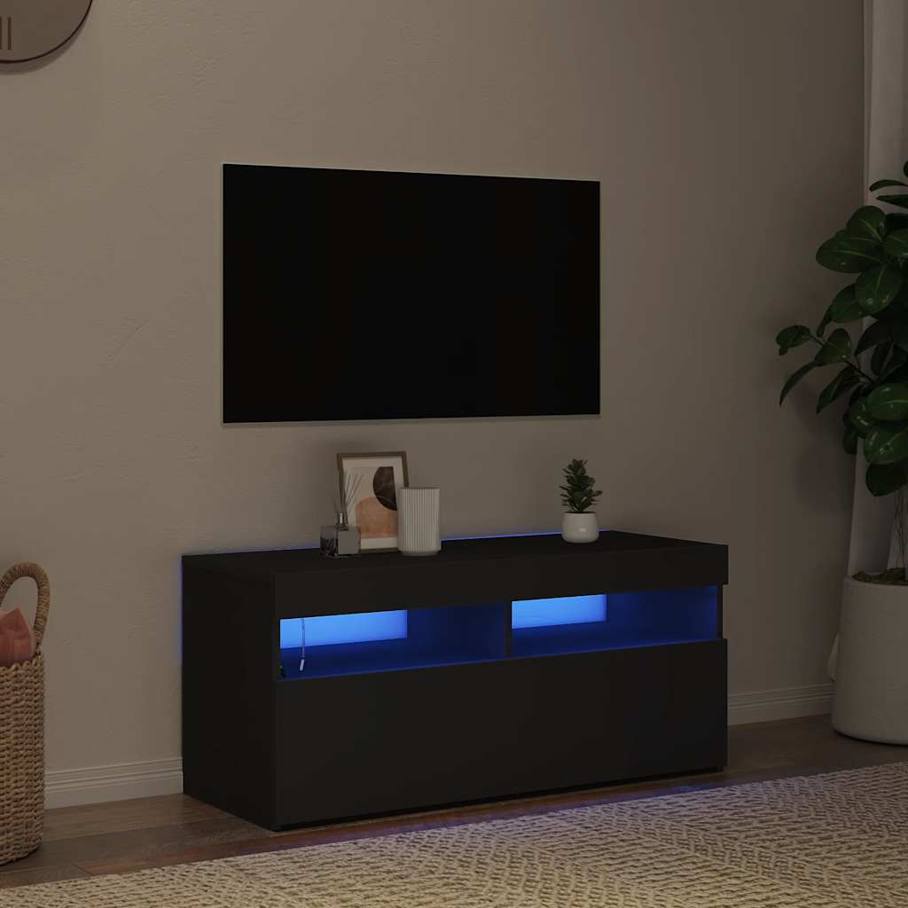Έπιπλο Τηλεόρασης με LED Μαύρο 90 x 35 x 40 εκ. - Pakobazaar
