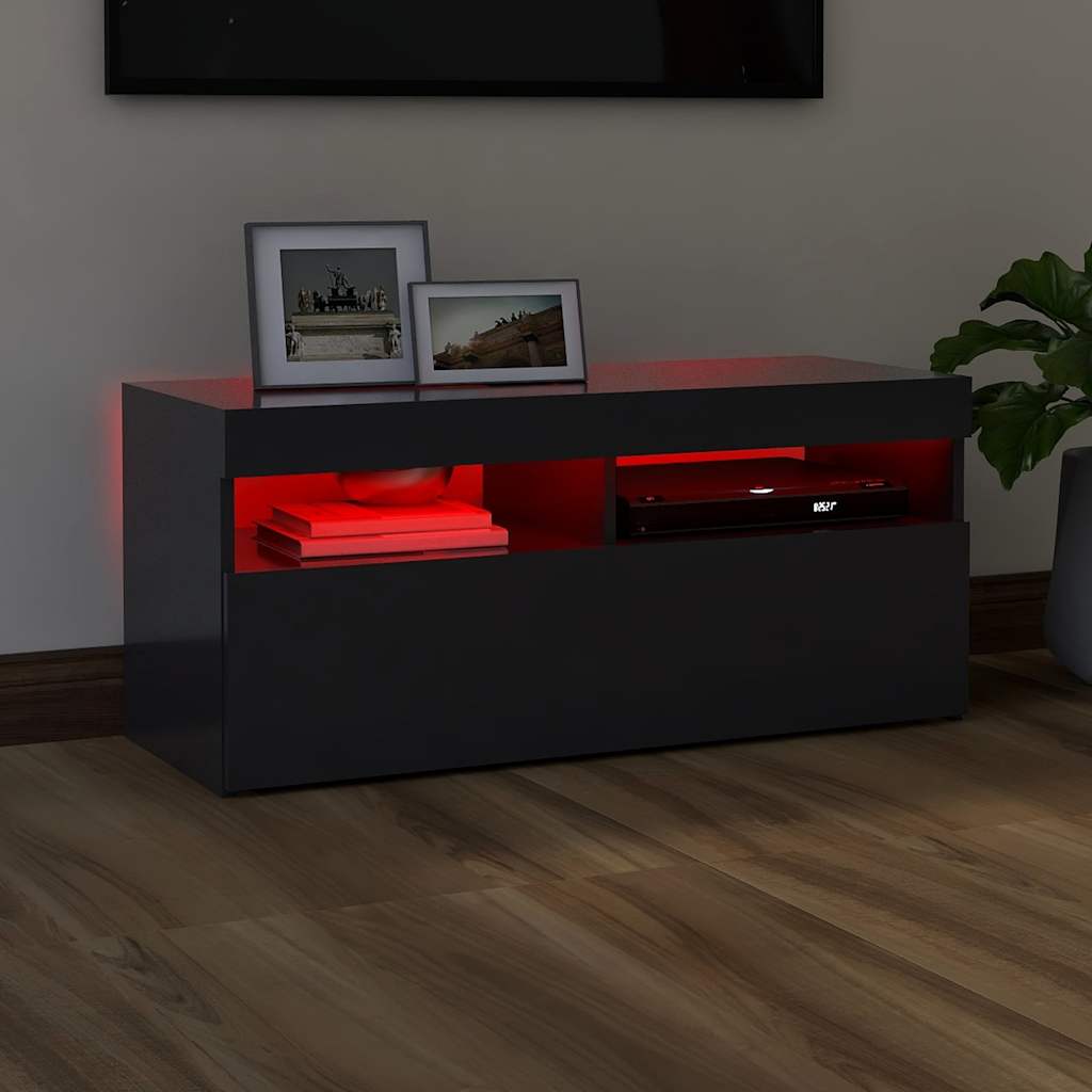 Έπιπλο Τηλεόρασης με LED Γκρι 90 x 35 x 40 εκ. - Pakobazaar