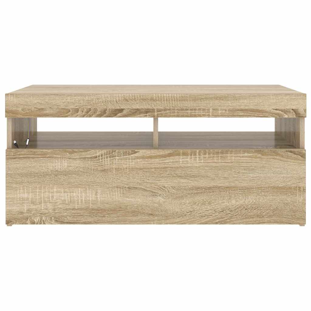 Έπιπλο Τηλεόρασης με LED Sonoma Δρυς 90x35x40 εκ. - Pakobazaar