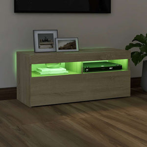 Έπιπλο Τηλεόρασης με LED Sonoma Δρυς 90x35x40 εκ. - Pakobazaar