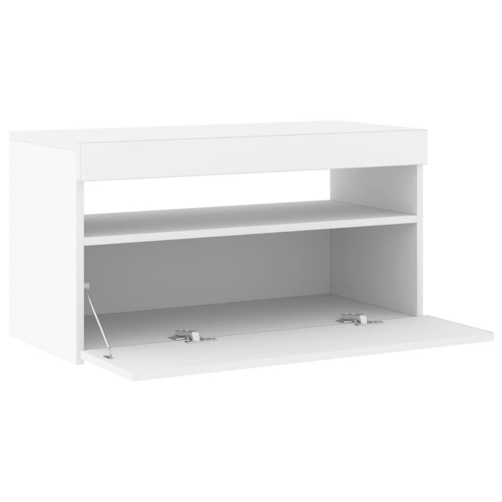 Έπιπλο Τηλεόρασης με LED Λευκό 75 x 35 x 40 εκ. - Pakobazaar