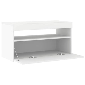 Έπιπλο Τηλεόρασης με LED Λευκό 75 x 35 x 40 εκ. - Pakobazaar