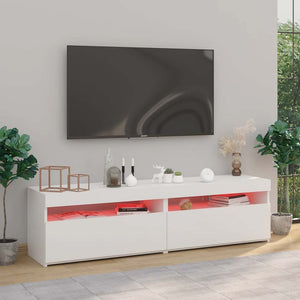 Έπιπλα Τηλεόρασης με LED 2 τεμ. Λευκό 75 x 35 x 40 εκ. - Pakobazaar