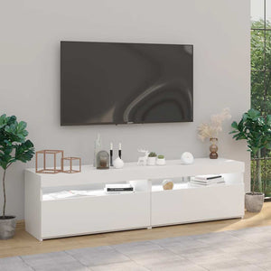 Έπιπλα Τηλεόρασης με LED 2 τεμ. Λευκό 75 x 35 x 40 εκ. - Pakobazaar
