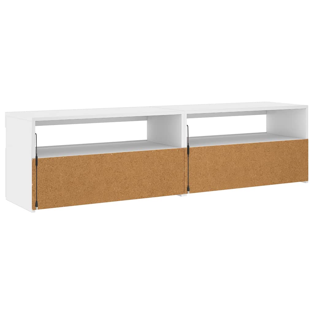 Έπιπλα Τηλεόρασης με LED 2 τεμ. Λευκό 75 x 35 x 40 εκ. - Pakobazaar