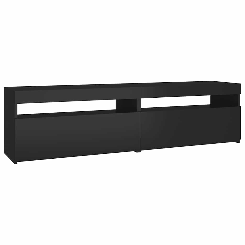 Έπιπλα Τηλεόρασης με LED 2 τεμ. Μαύρα 75 x 35 x 40 εκ. - Pakobazaar