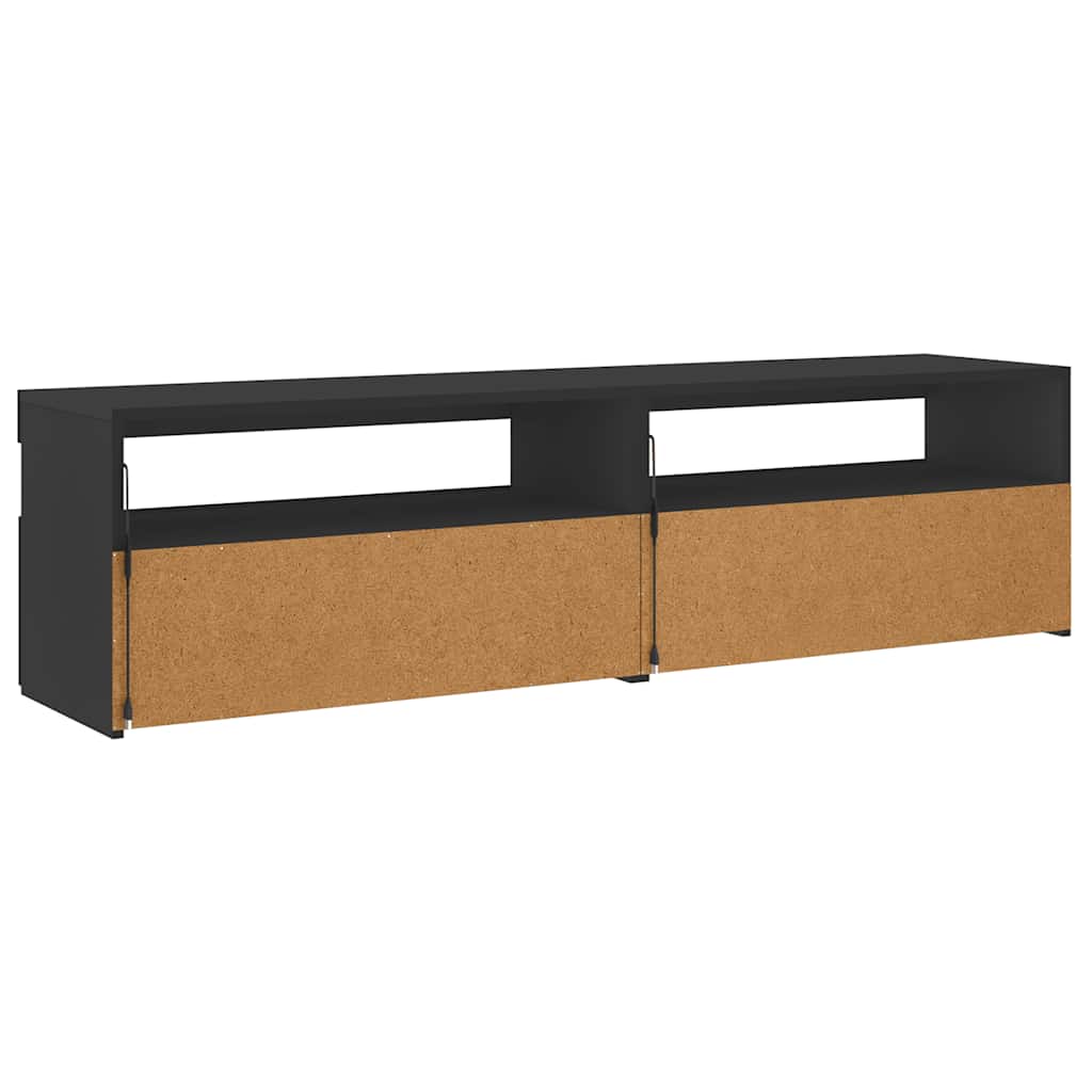 Έπιπλα Τηλεόρασης με LED 2 τεμ. Μαύρα 75 x 35 x 40 εκ. - Pakobazaar