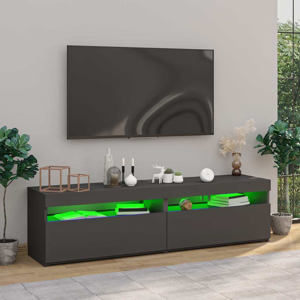 Έπιπλα Τηλεόρασης με LED 2 τεμ. Γκρι 75 x 35 x 40 εκ.