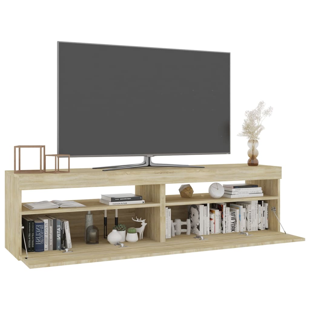 Έπιπλο Τηλεόρασης με LED 2 τεμ. Sonoma Δρυς 75 x 35 x 40 εκ. - Pakobazaar