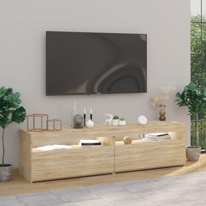 Έπιπλο Τηλεόρασης με LED 2 τεμ. Sonoma Δρυς 75 x 35 x 40 εκ. - Pakobazaar