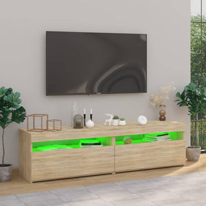 Έπιπλο Τηλεόρασης με LED 2 τεμ. Sonoma Δρυς 75 x 35 x 40 εκ. - Pakobazaar