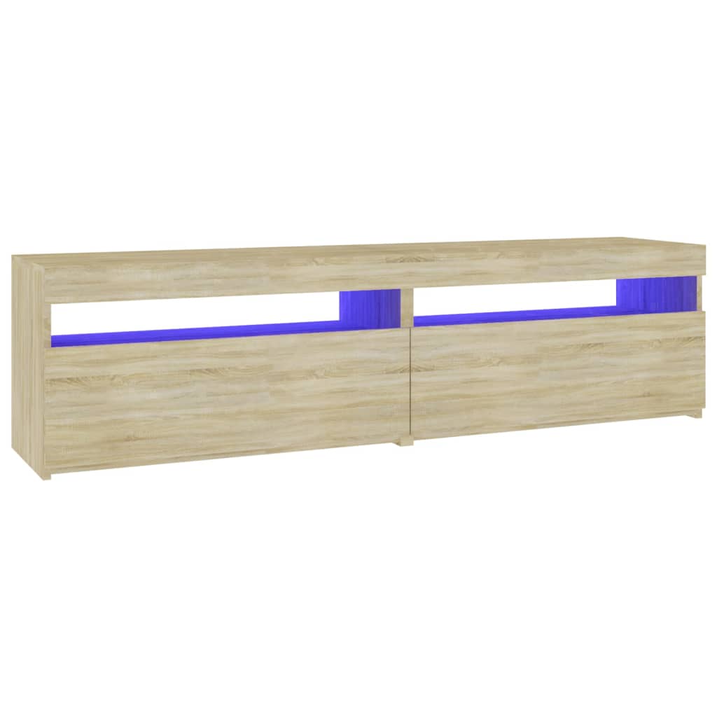 Έπιπλο Τηλεόρασης με LED 2 τεμ. Sonoma Δρυς 75 x 35 x 40 εκ. - Pakobazaar