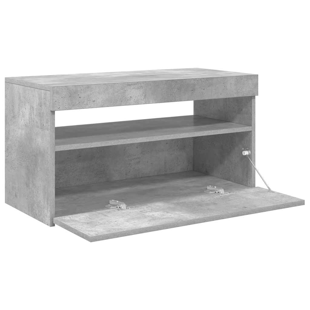 Έπιπλο Τηλεόρασης με LED Γκρι Σκυροδέματος 75 x 35 x 40 εκ. - Pakobazaar