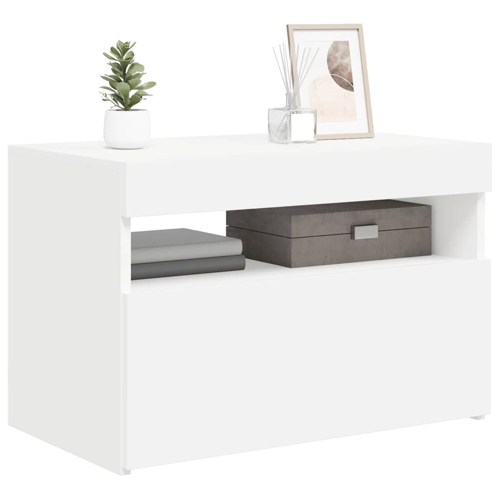 Έπιπλο Τηλεόρασης με LED Λευκό 60 x 35 x 40 εκ. - Pakobazaar