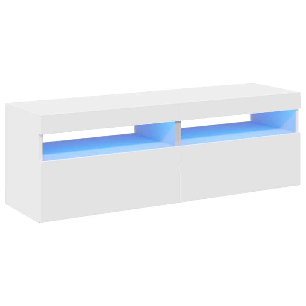 Έπιπλα Τηλεόρασης με LED 2 τεμ. Λευκά 60 x 35 x 40 εκ. - Pakobazaar