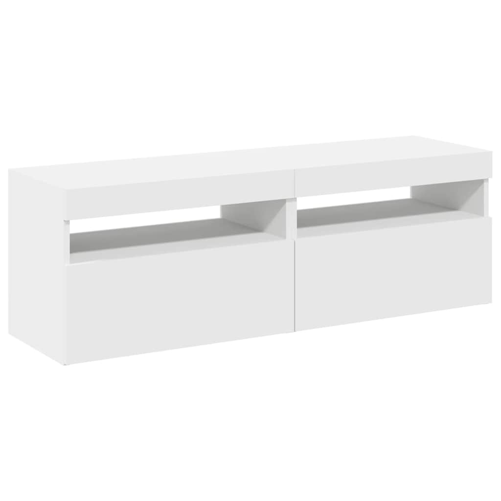 Έπιπλα Τηλεόρασης με LED 2 τεμ. Λευκά 60 x 35 x 40 εκ. - Pakobazaar
