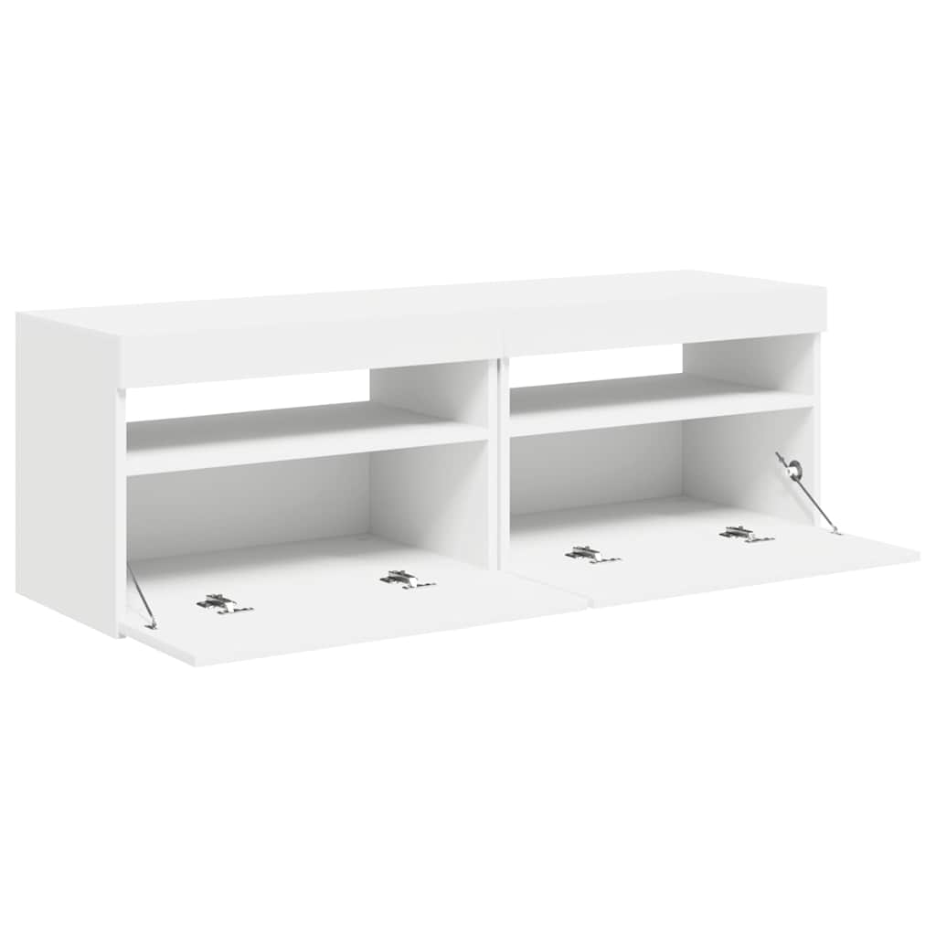 Έπιπλα Τηλεόρασης με LED 2 τεμ. Λευκά 60 x 35 x 40 εκ. - Pakobazaar