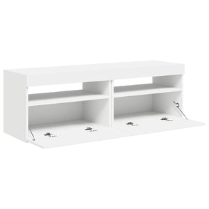 Έπιπλα Τηλεόρασης με LED 2 τεμ. Λευκά 60 x 35 x 40 εκ. - Pakobazaar
