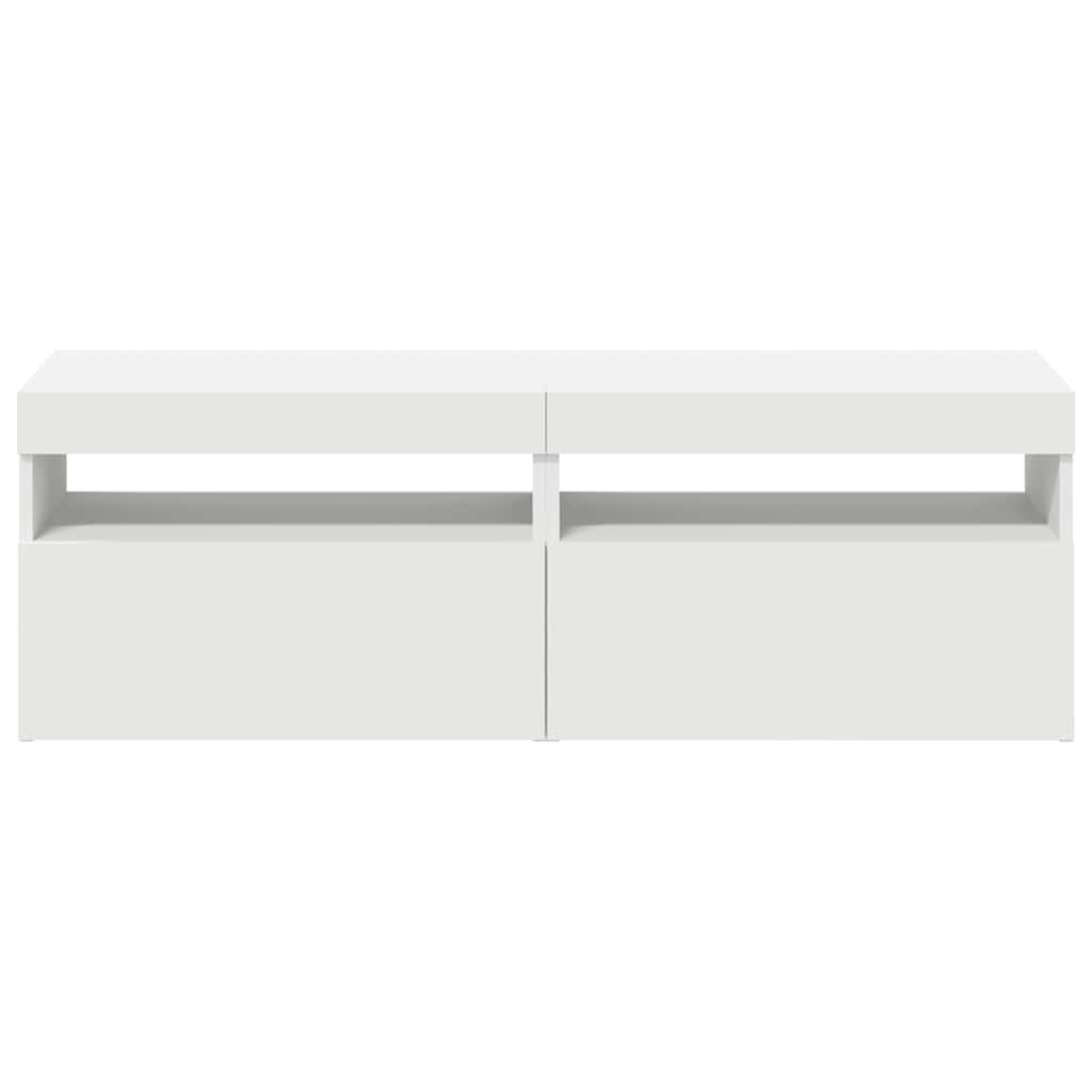 Έπιπλα Τηλεόρασης με LED 2 τεμ. Λευκά 60 x 35 x 40 εκ. - Pakobazaar
